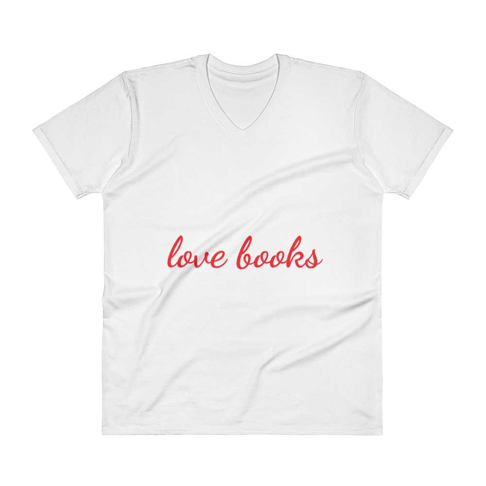 “Love Books” V-Neck Unisex T-Shirt