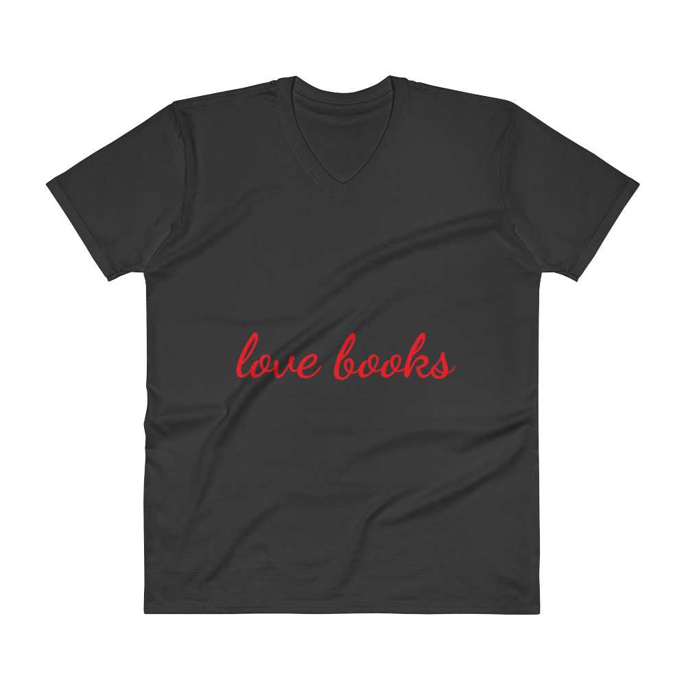 “Love Books” V-Neck Unisex T-Shirt